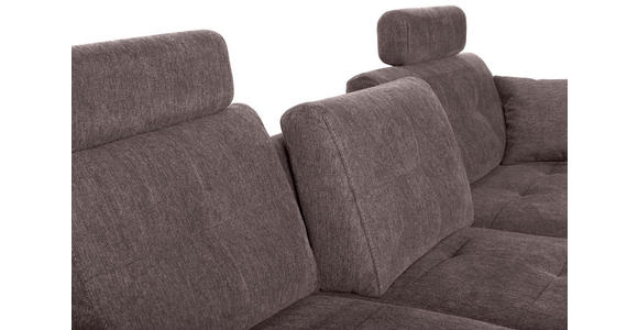 ECKSOFA in Mikrofaser Braun 276/193 cm - Chromfarben/Braun, MODERN, Kunststoff/Textil (276/193cm) - Hom`in