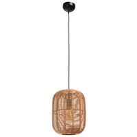HÄNGELEUCHTE 25/150 cm    - Schwarz/Braun, Lifestyle, Naturmaterialien/Metall (25/150cm)