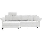 ECKSOFA in Chenille Creme  - Creme/Schwarz, KONVENTIONELL, Textil/Metall (291/153cm) - Hom`in