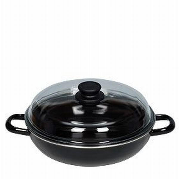 SCHMORPFANNE  - Schwarz, Basics, Glas/Metall (24/5,6cm) - Riess