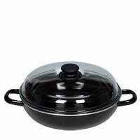 SCHMORPFANNE  - Schwarz, Basics, Glas/Metall (24/5,6cm) - Riess