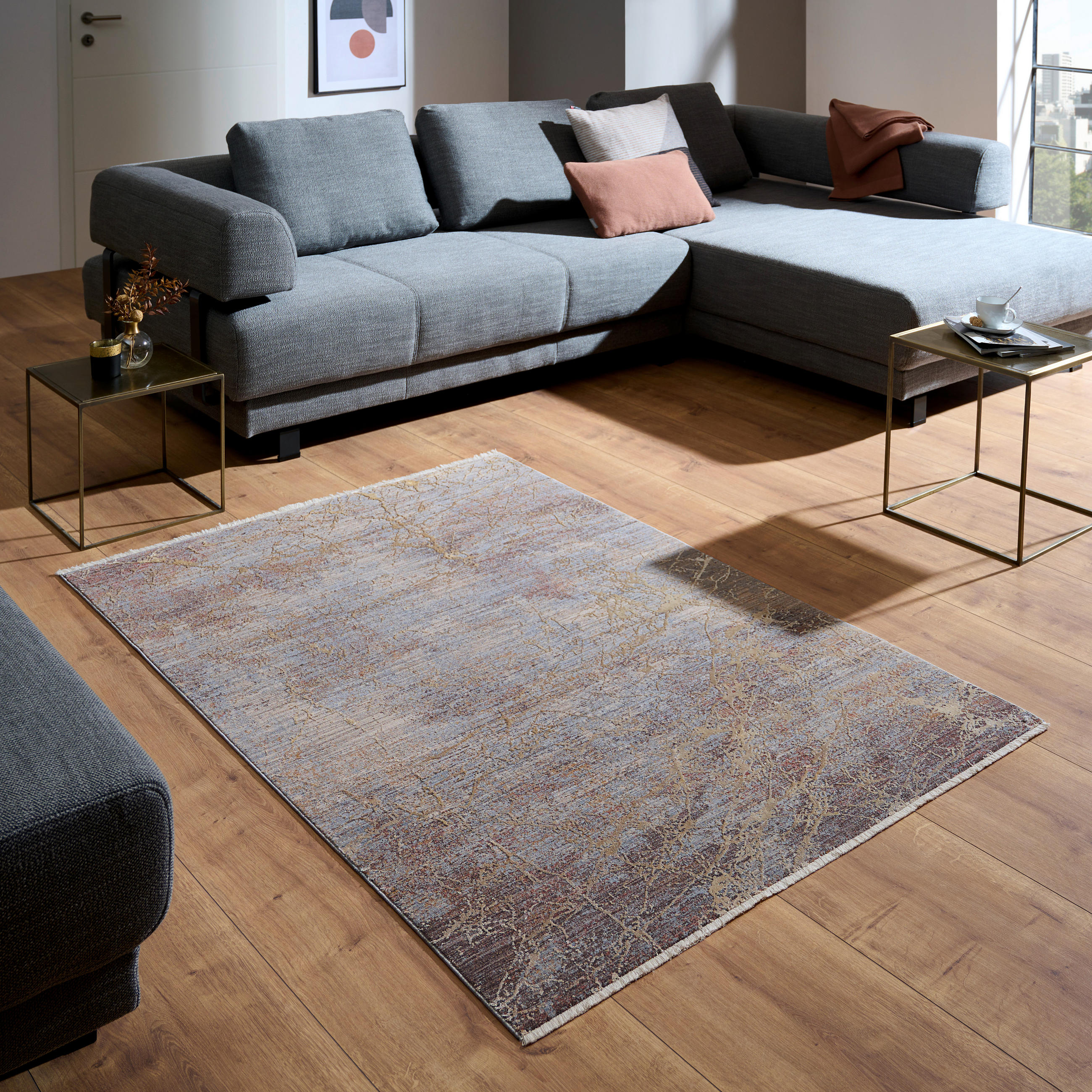 VINTAGE KOBEREC, 120/170 cm, krémová, světle šedá - krémová/světle šedá, Design, textil (120/170cm) - Dieter Knoll