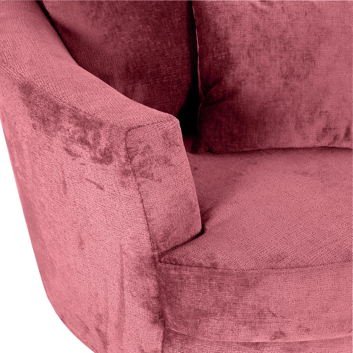 SESSEL in Chenille Bordeaux  - Bordeaux/Schwarz, Konventionell, Textil/Metall (115/72/115cm) - Carryhome