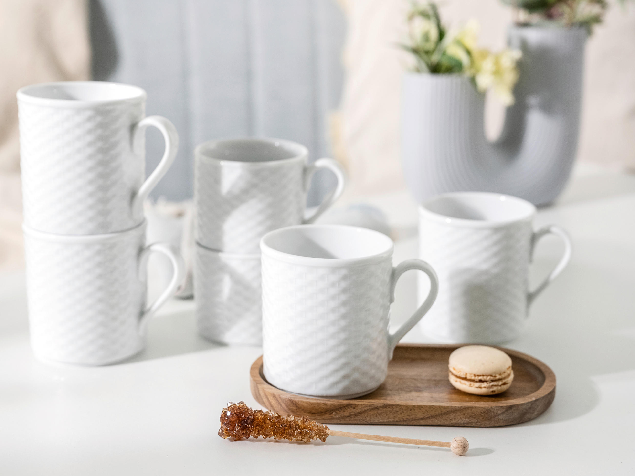 KAFFEEBECHERSET Polo weiss 6-teilig  - Weiß, Basics, Keramik - Creatable