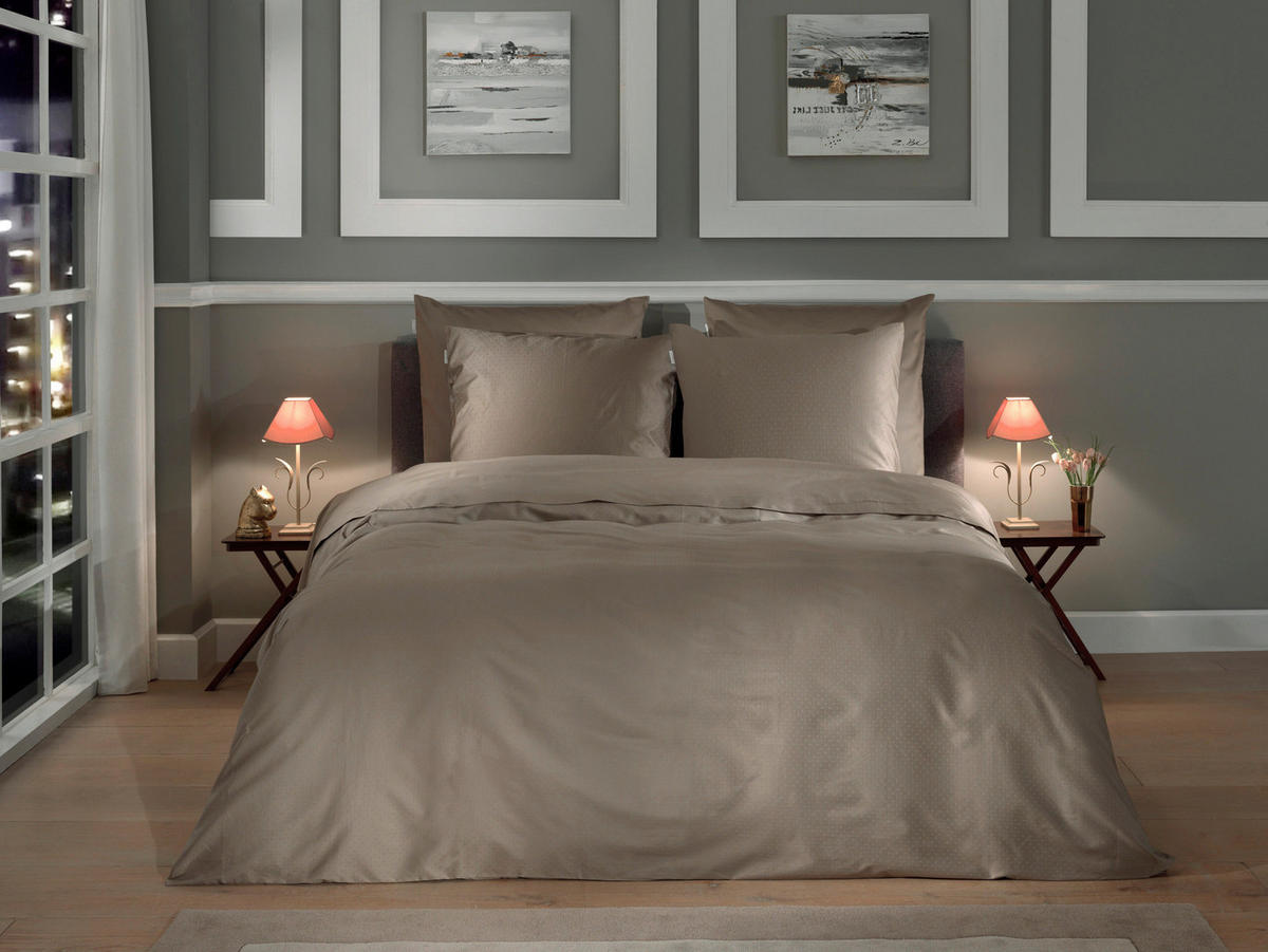 BETTWÄSCHE Punto Makosatin 155/220 cm  - Taupe, Basics, Textil (155/220cm)