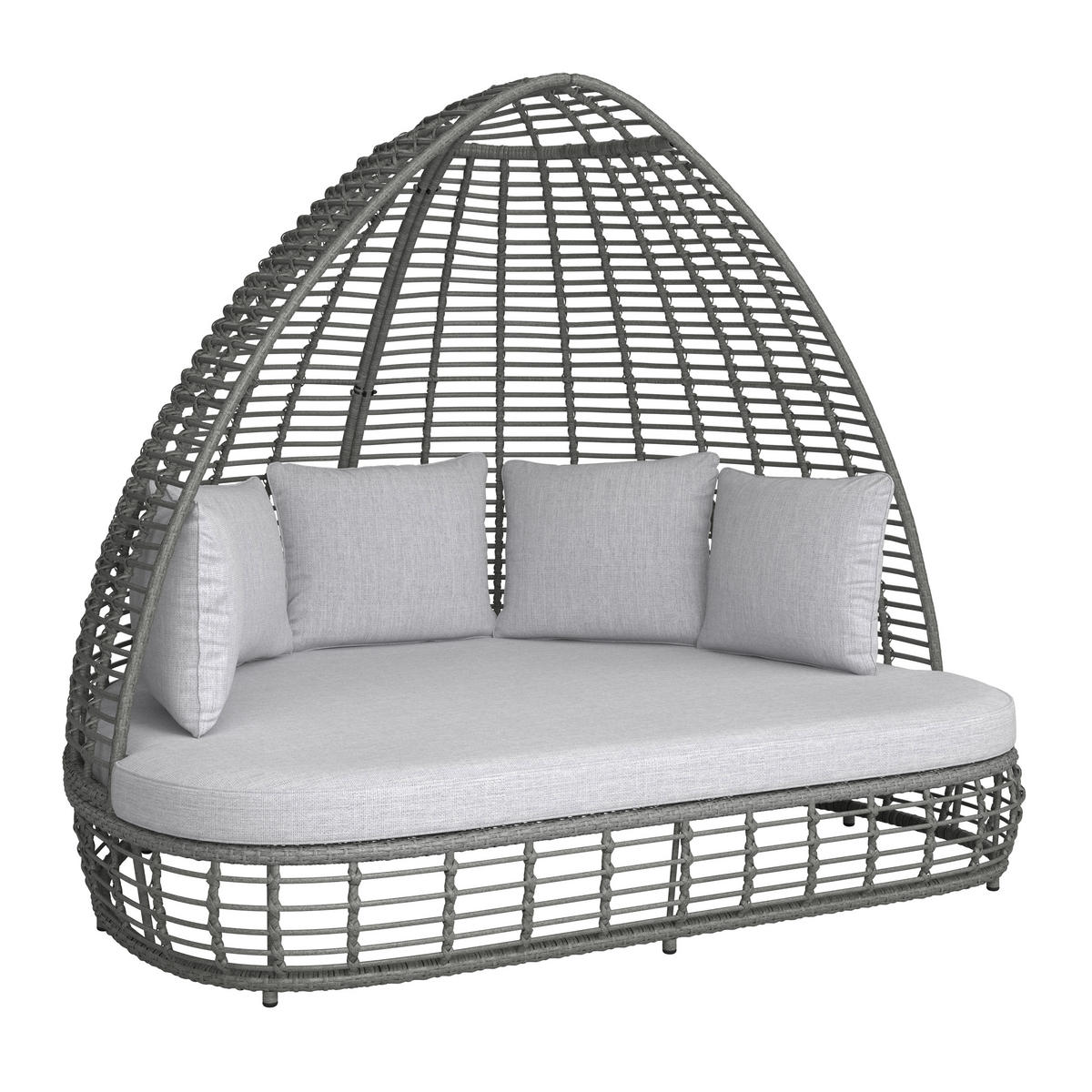 SONNENINSEL 198/168/168 cm Aluminium  - Dunkelgrau/Hellgrau, MODERN, Kunststoff/Textil (198/168/168cm) - Ambia Garden