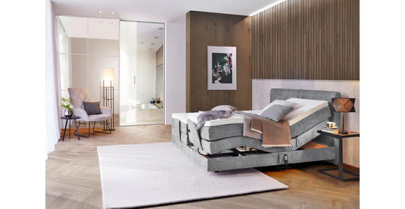 BOXSPRINGBETT 160/200 cm  in Grau  - Schwarz/Grau, Design, Kunststoff/Textil (160/200cm) - Hom`in