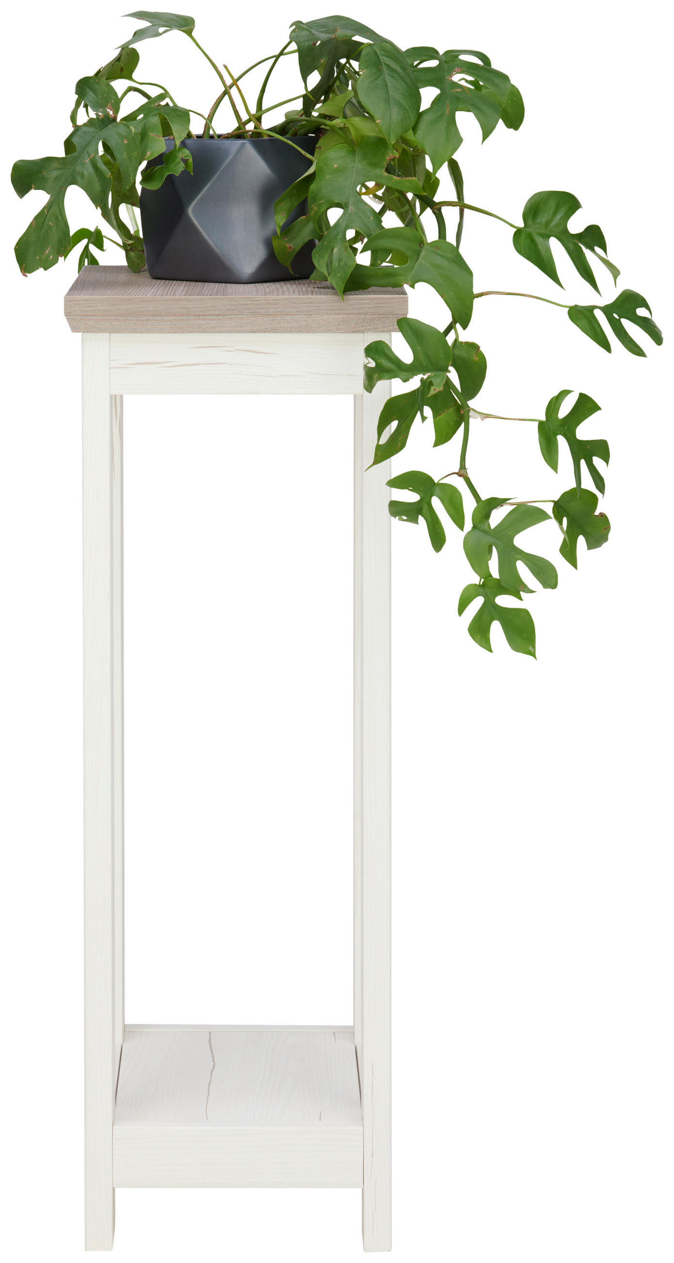 Thumbnail - Hom`in Blumenständer, Grau, Weiß, Holzwerkstoff, 30x30x85 cm, Wohnzimmer, Wohnzimmertische, Blumenständer