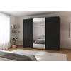 SCHWEBETÜRENSCHRANK in Schwarz  - Schwarz, Konventionell, Glas/Holzwerkstoff (271/223/68cm) - Novel