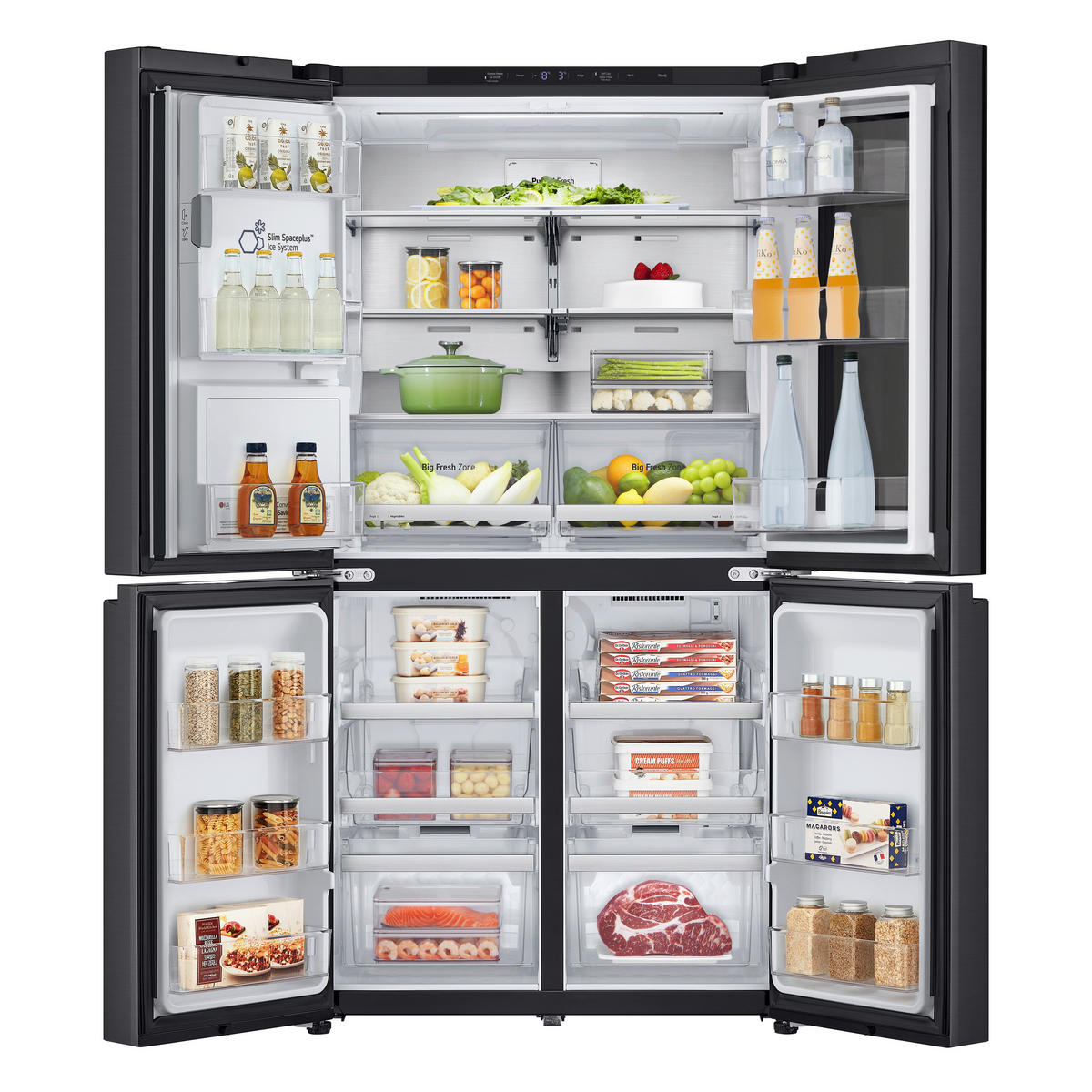 SIDE-BY-SIDE 91,4/179,2/72,9 cm GMG960EVJE  - Schwarz, Basics, Glas/Kunststoff (91,4/179,2/72,9cm) - LG