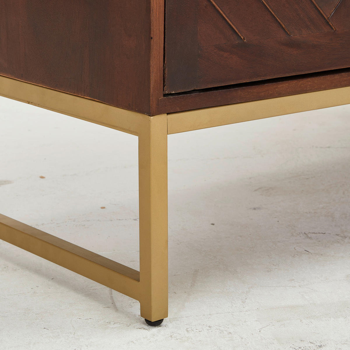 SIDEBOARD  in 145/85/40 cm  - Goldfarben/Walnussfarben, Natur, Holz/Metall (145/85/40cm) - MID.YOU