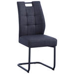 SCHWINGSTUHL  in Eisen Mikrofaser  - Dunkelgrau/Schwarz, MODERN, Textil/Metall (45/97/59cm) - Cantus