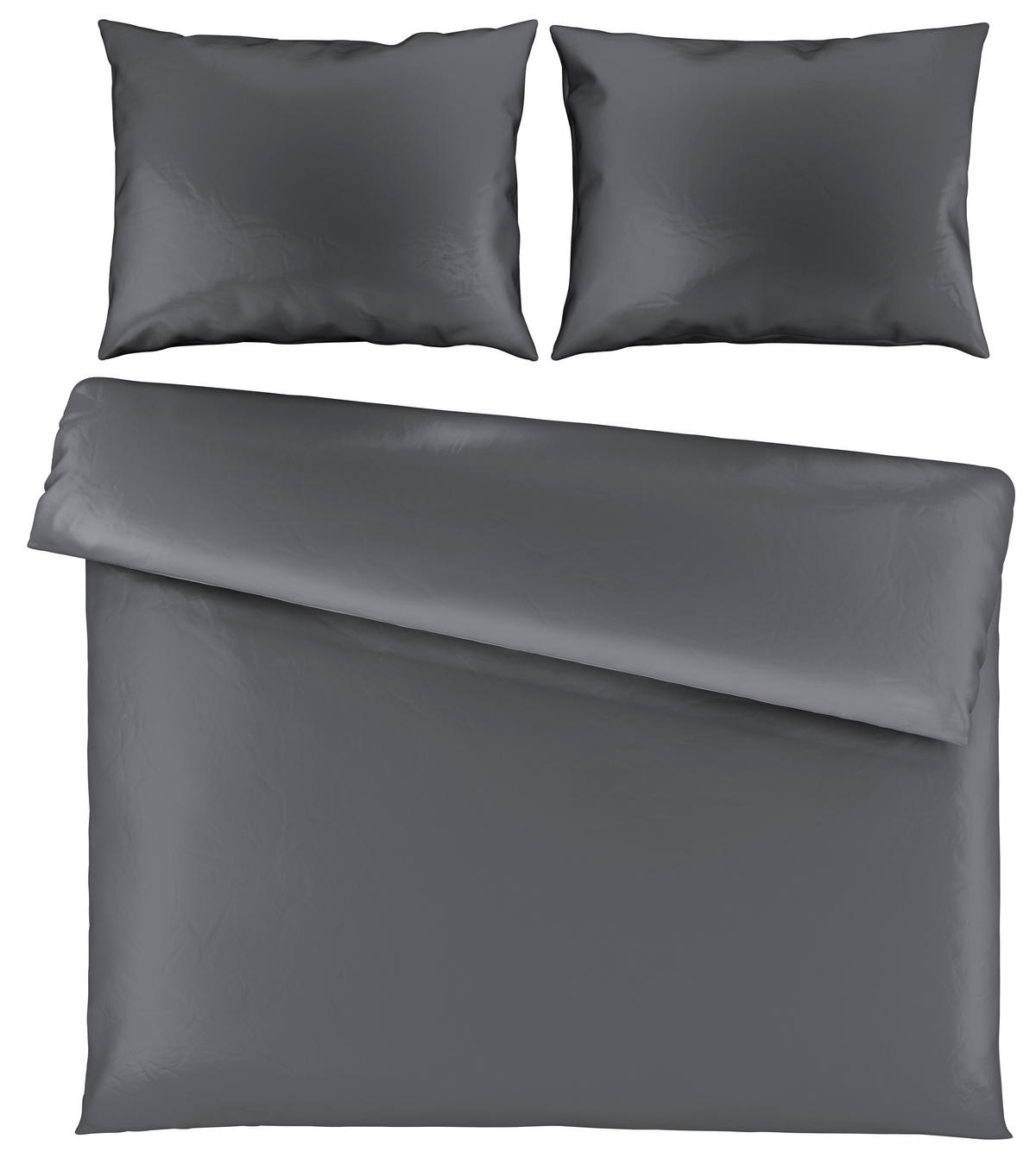 POVLEČENÍ, satén, antracitová, 200/220 cm - antracitová, Basics, textil (200/220cm) - Novel