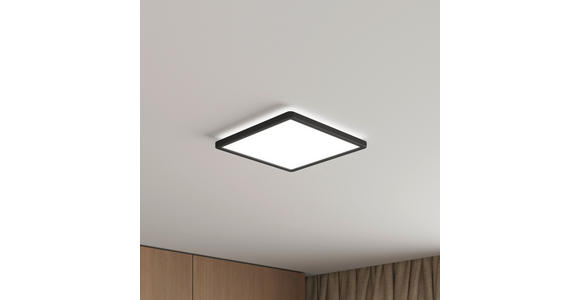 LED-DECKENLEUCHTE 29,3/29,3/2,8 cm   - Schwarz, Basics, Kunststoff (29,3/29,3/2,8cm) - Novel