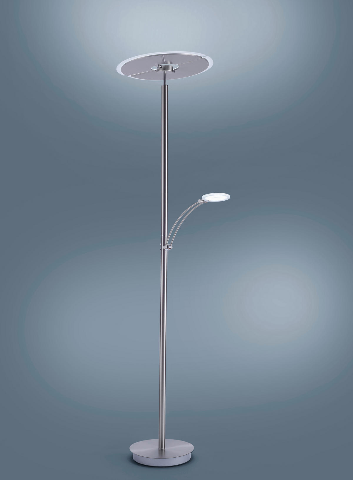 LED-STEHLEUCHTE 68/45,5/200,3 cm    - Silberfarben, Basics, Metall (68/45,5/200,3cm) - Paul Neuhaus