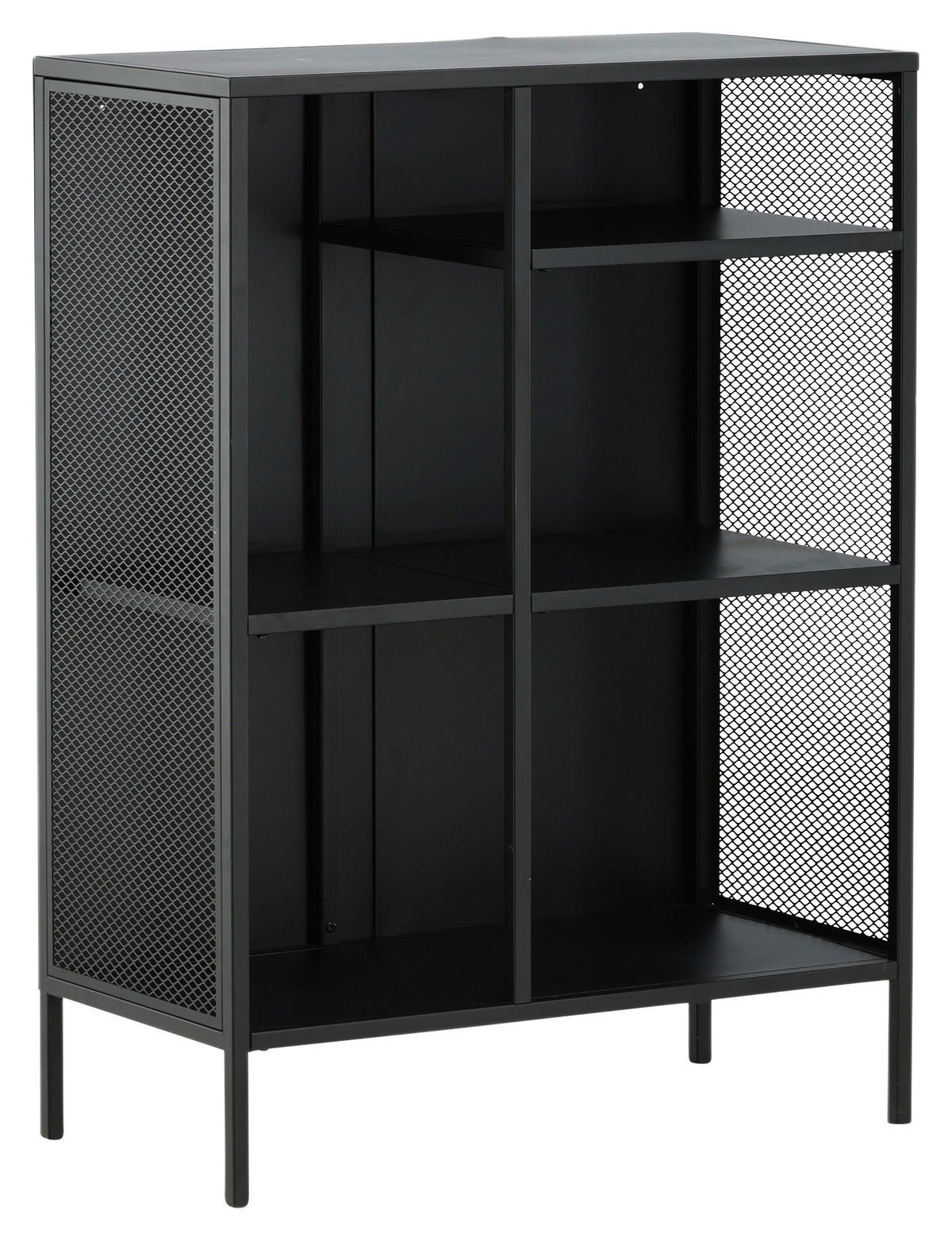 BÜCHERWAND Schwarz  - Schwarz, Design, Metall (80/110/40cm) - Livetastic