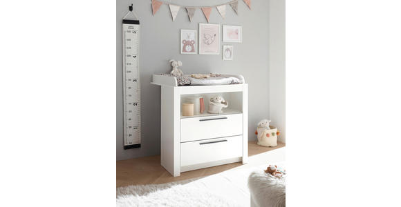 WICKELKOMMODE Pulni  - Graphitfarben/Weiß, Basics, Holzwerkstoff/Kunststoff (96,2/105,4/78cm) - My Baby Lou