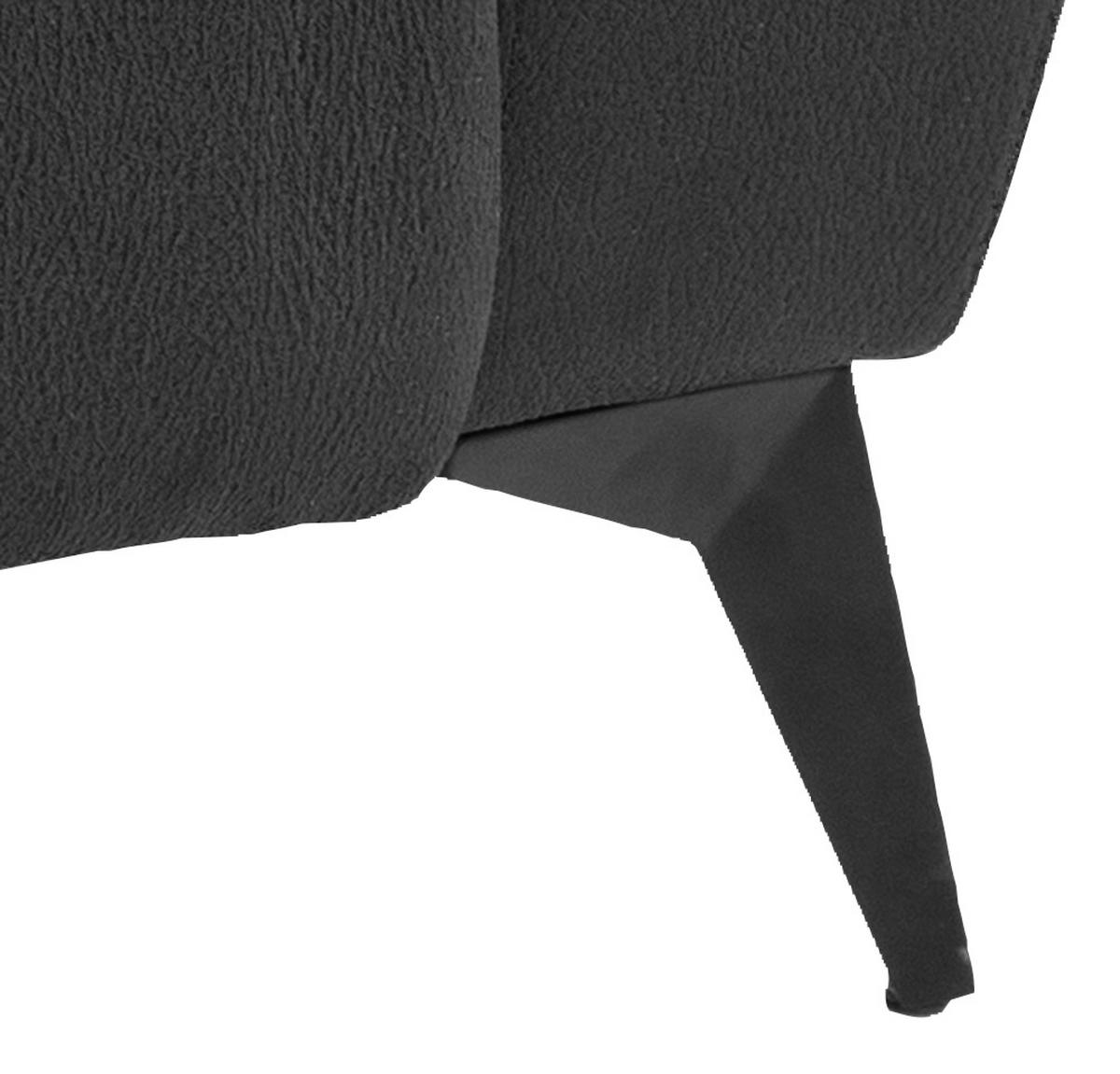 2-SITZER-SOFA Lederlook, Mikrofaser Grau  - Schwarz/Grau, KONVENTIONELL, Textil/Metall (160/102/96cm) - Carryhome