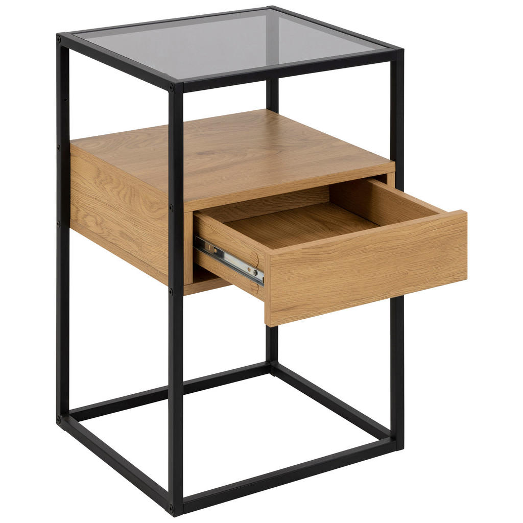 Thumbnail - Mid.you Nachtschrank Actona Randolf, Wildeiche, Holzwerkstoff, 1 Schubladen, 40x60x35 cm, Reach, Schlafzimmer, Nachttisc...