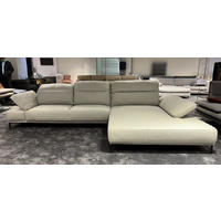 UGAONA GARNITURA bež-siva  - bež-siva/crna, Moderno, koža/metal (206/322cm) - Chilliano