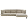 ECKSOFA in Flachgewebe Taupe  - Taupe/Schwarz, Design, Textil/Metall (339/153cm) - Moderano