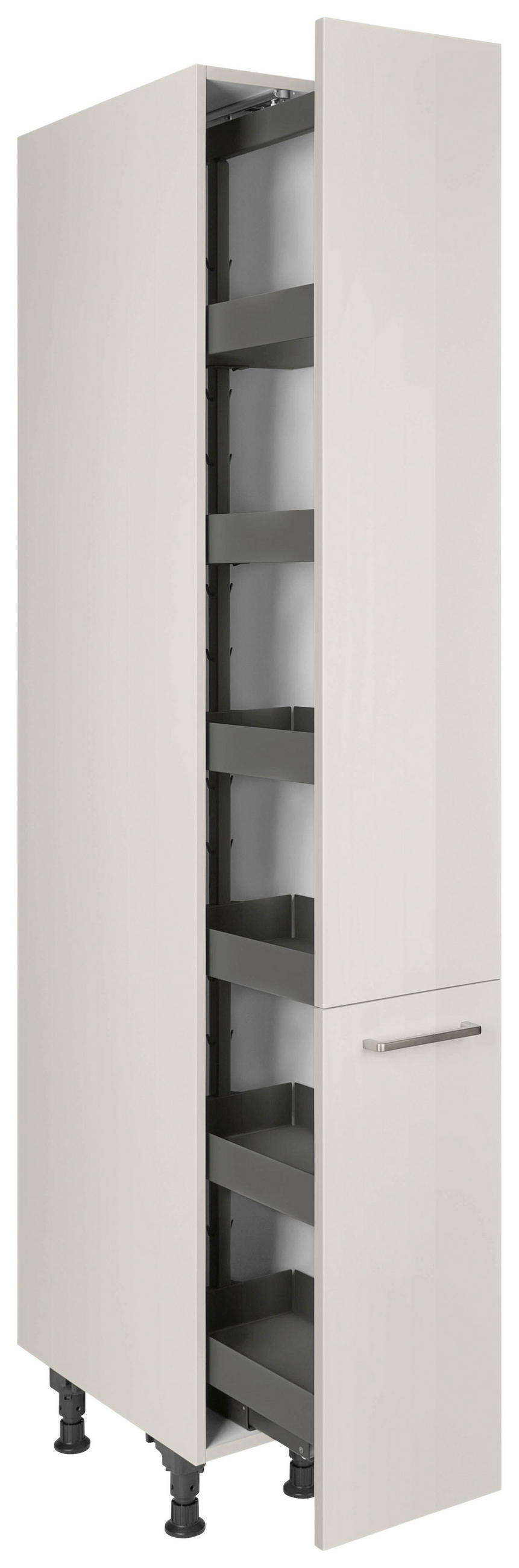 APOTHEKERSCHRANK 30/216,6/58 cm  in Hellgrau  - Edelstahlfarben/Hellgrau, MODERN, Holzwerkstoff/Metall (30/216,6/58cm) - Nobilia