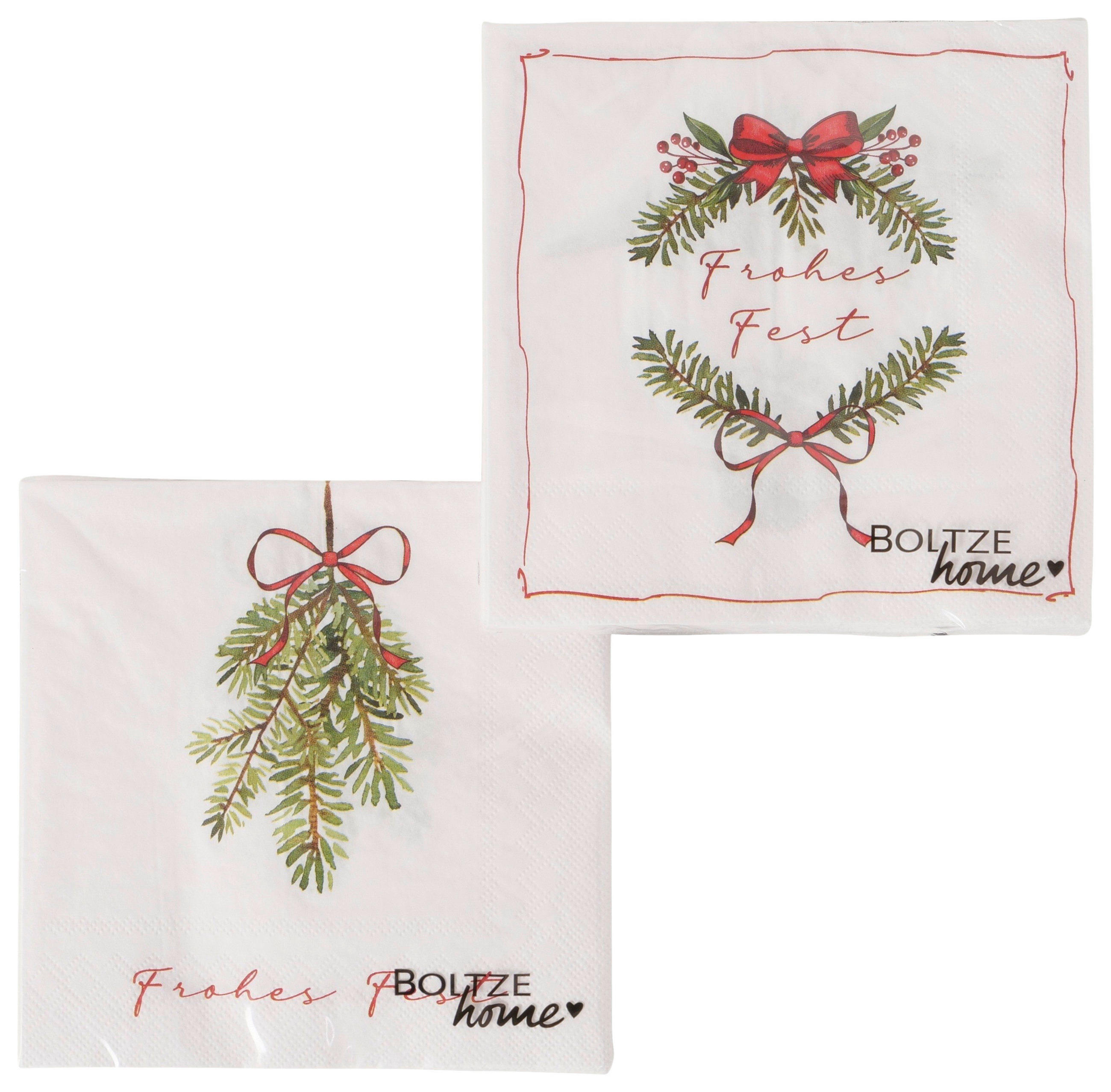 SERVIETTE    - Weiß/Grün, LIFESTYLE, Papier (16,5/16,5/3cm)