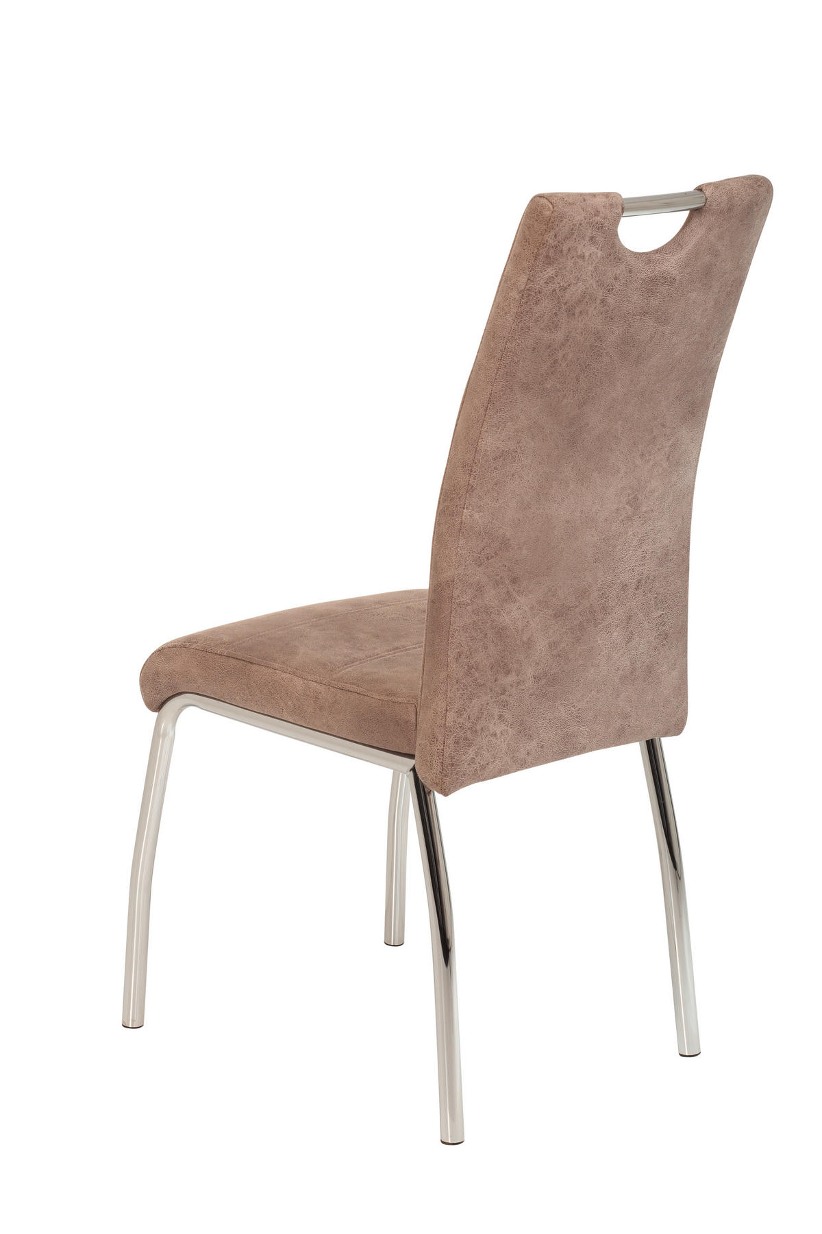 STUHL-SET 2 Stück  in Stahl Mikrofaser Metall, Textil  - Chromfarben/Beige, MODERN, Textil/Metall (44/98/61cm) - MID.YOU