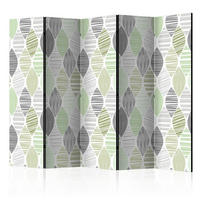 SKÄRMVÄGG  i trä, textil  grön, ljusgrå  - grön/ljusgrå, Basics, trä/textil (225/172/3cm) - artgeist