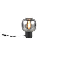 STOLNÁ LAMPA, E27, 20/26 cm  - čierna/chrómová, Design, kov/sklo (20/26cm) - Trio Leuchten