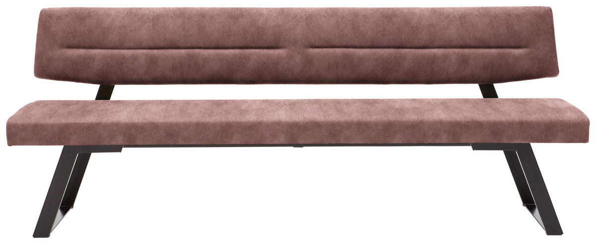 SITZBANK 150/85/58 cm  in Altrosa  - Schwarz/Altrosa, Design, Textil/Metall (150/85/58cm) - Dieter Knoll