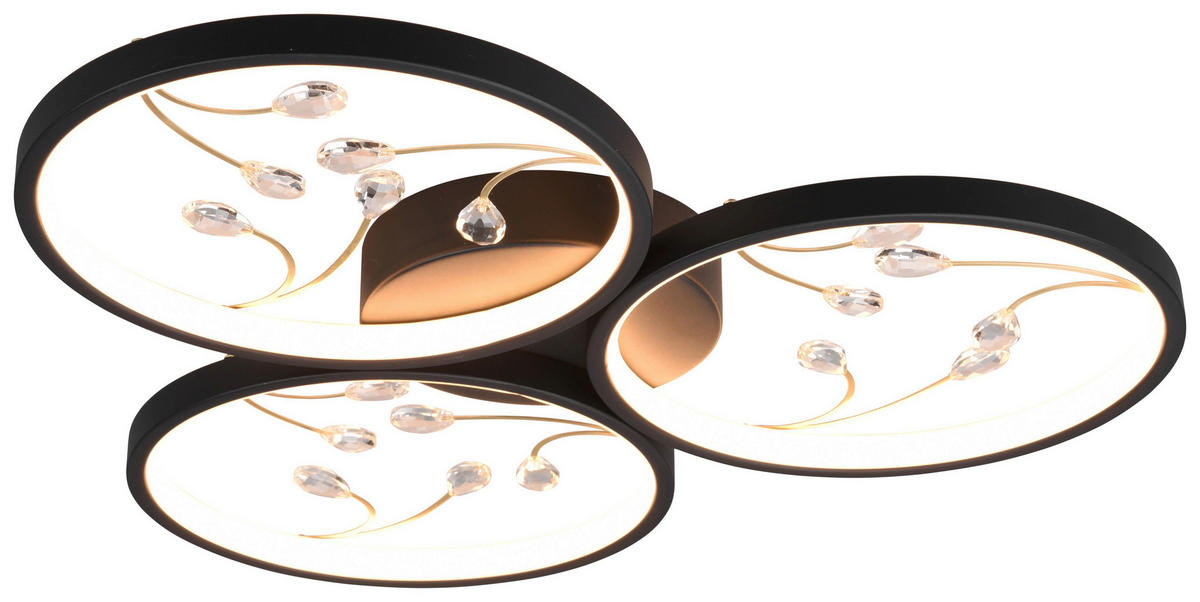 PLAFONIERĂ CU LED - negru, Konventionell, metal (62/6cm)