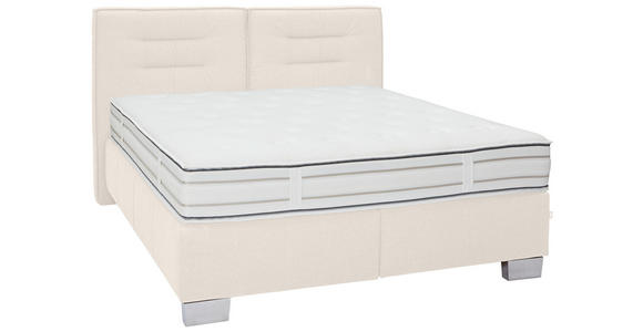BOXSPRINGBETT 200/200 cm  in Beige  - Chromfarben/Beige, KONVENTIONELL, Textil (200/200cm) - Dieter Knoll