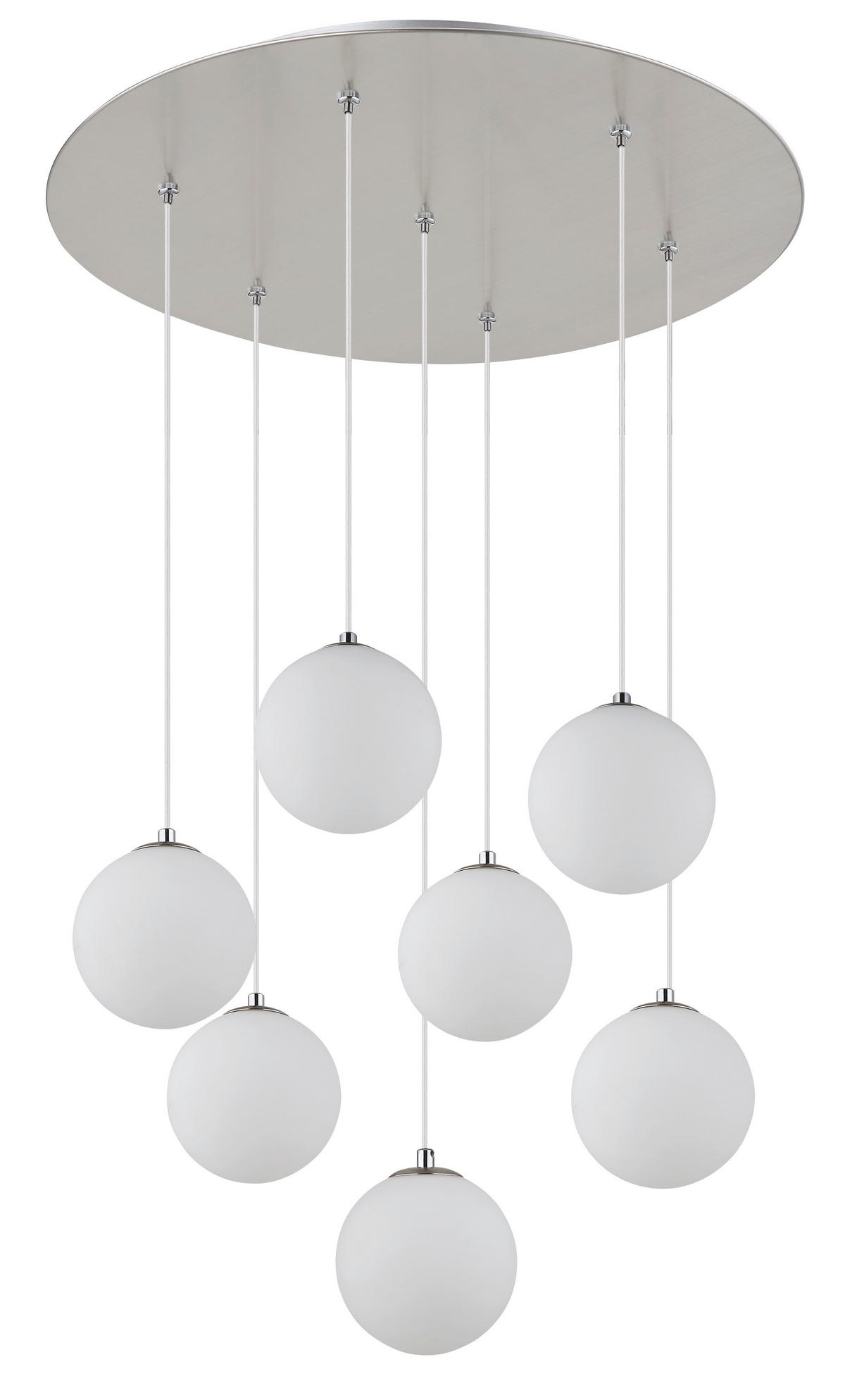 LED-HÄNGELEUCHTE RIHA 55/55/120 cm  - Schwarz/Weiß, Design, Glas/Kunststoff (55/55/120cm) - Globo