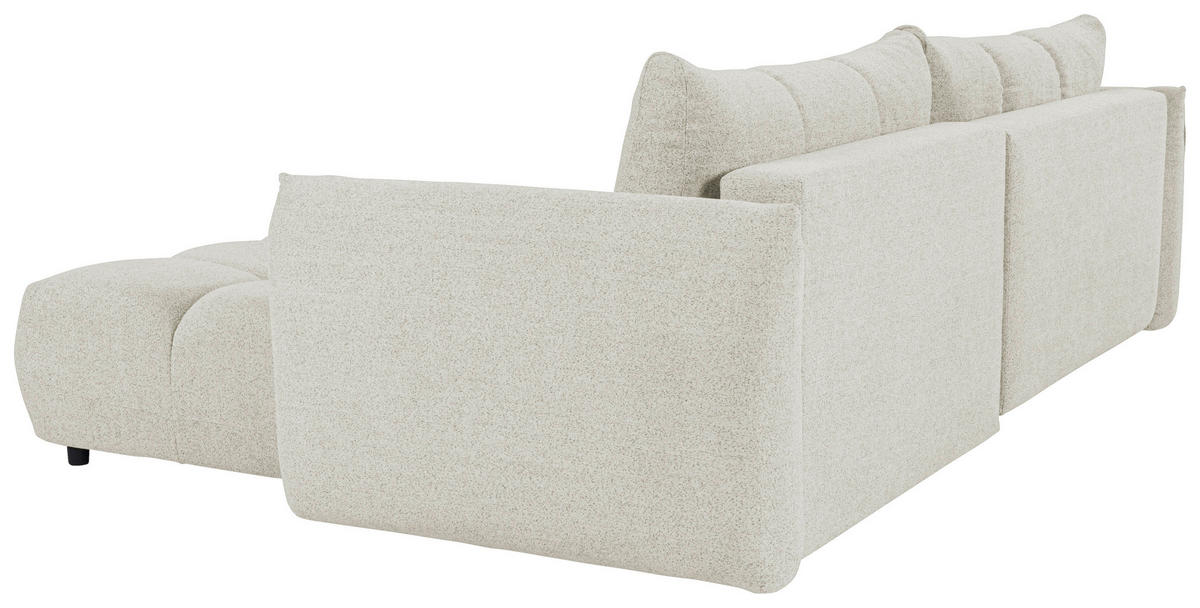 ECKSCHLAFSOFA Flachgewebe Beige  inkl.  - Beige/Schwarz, KONVENTIONELL, Kunststoff/Textil (273/188cm) - Livetastic