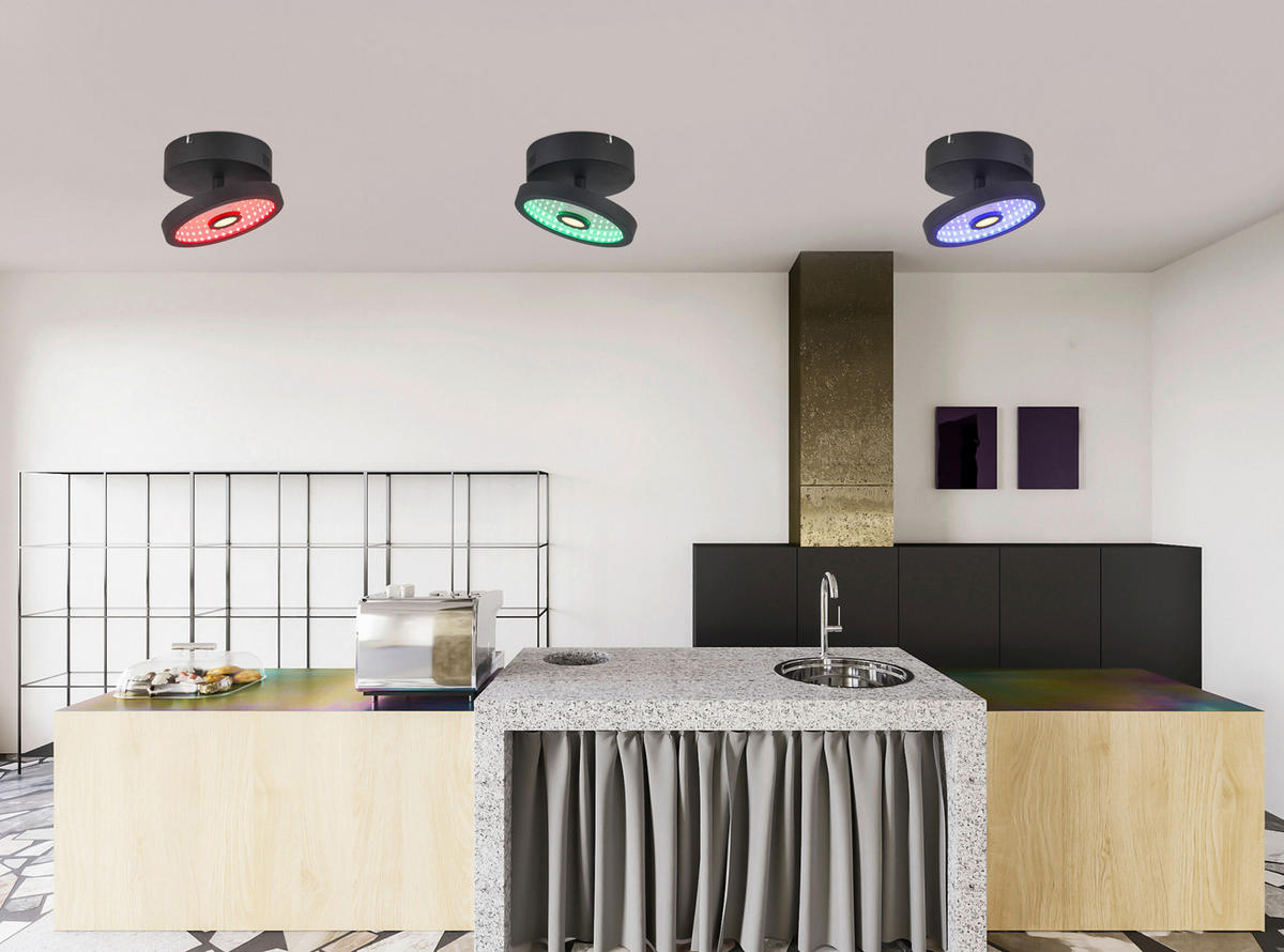 LED-STRAHLER 17/10 cm   - Schwarz, LIFESTYLE, Kunststoff/Metall (17/10cm) - Novel