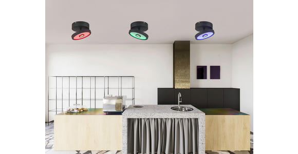 LED-STRAHLER 17/10 cm - Schwarz, LIFESTYLE, Kunststoff/Metall (17/10cm) - Novel