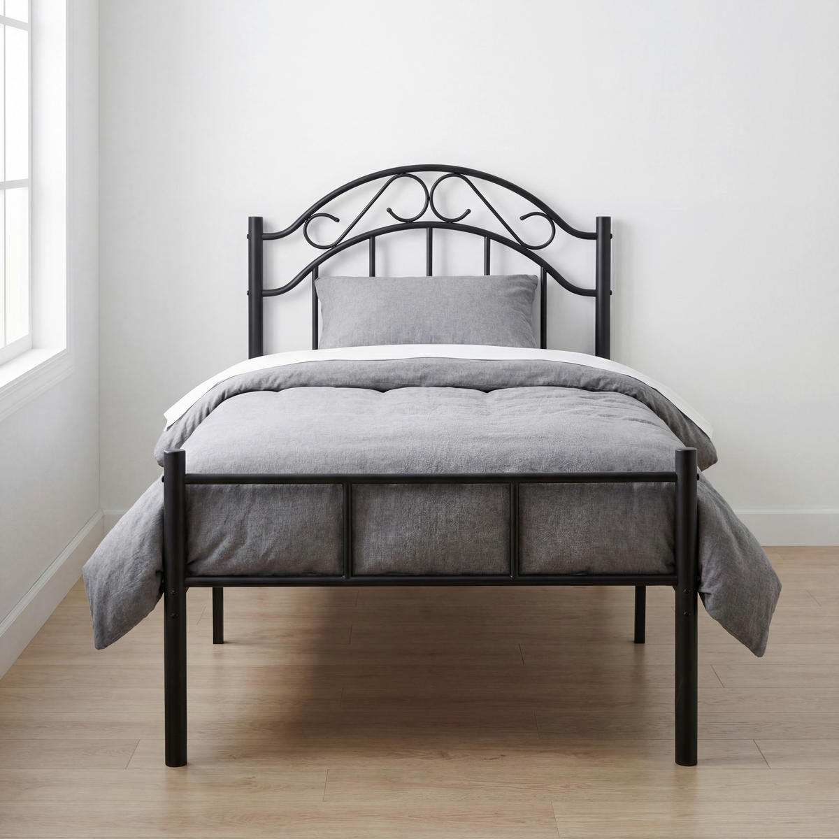 METALLBETT 90/200 cm  in Schwarz  - Schwarz, Basics, Metall (90/200cm) - Boxxx
