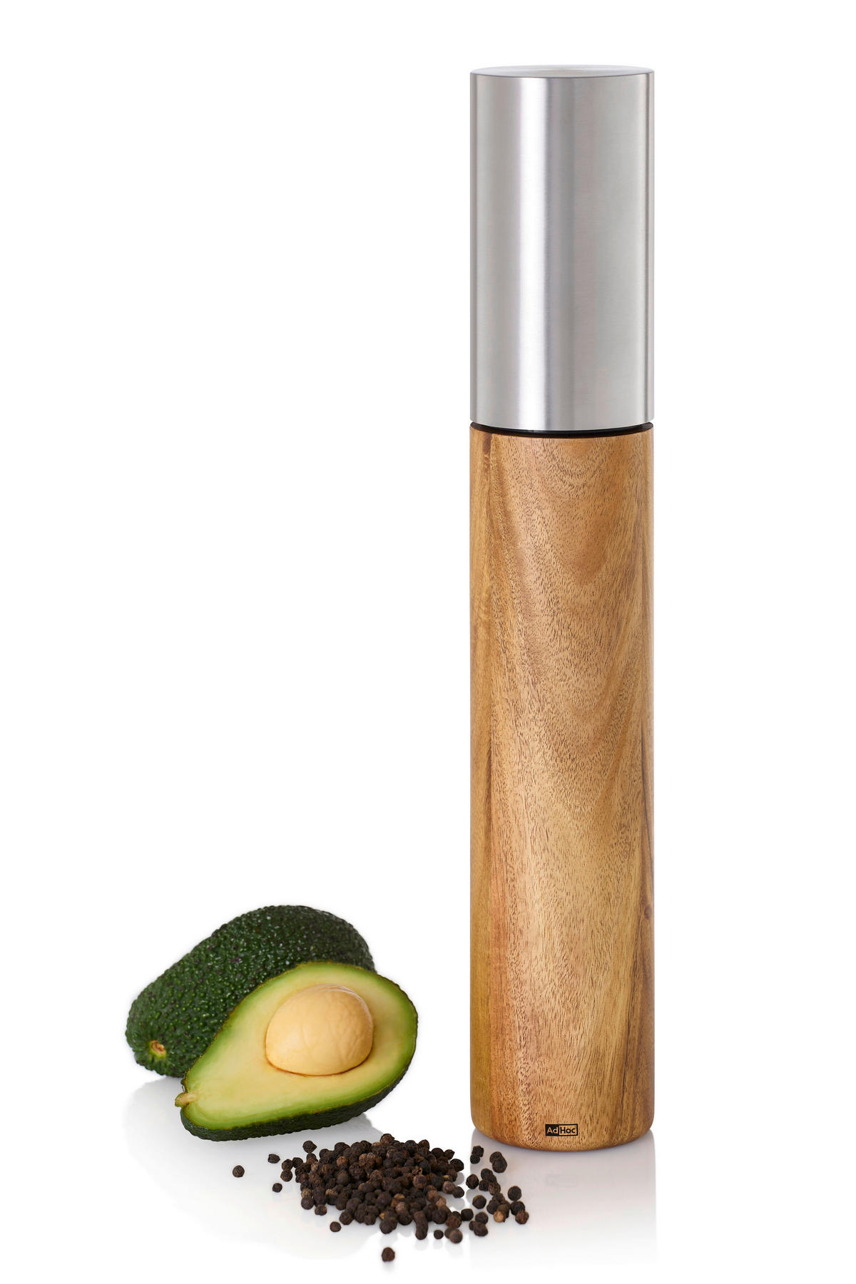 SALZ- ODER PFEFFERMÜHLE IKON  - Edelstahlfarben/Akaziefarben, Design, Holz/Keramik (7/40cm) - AdHoc
