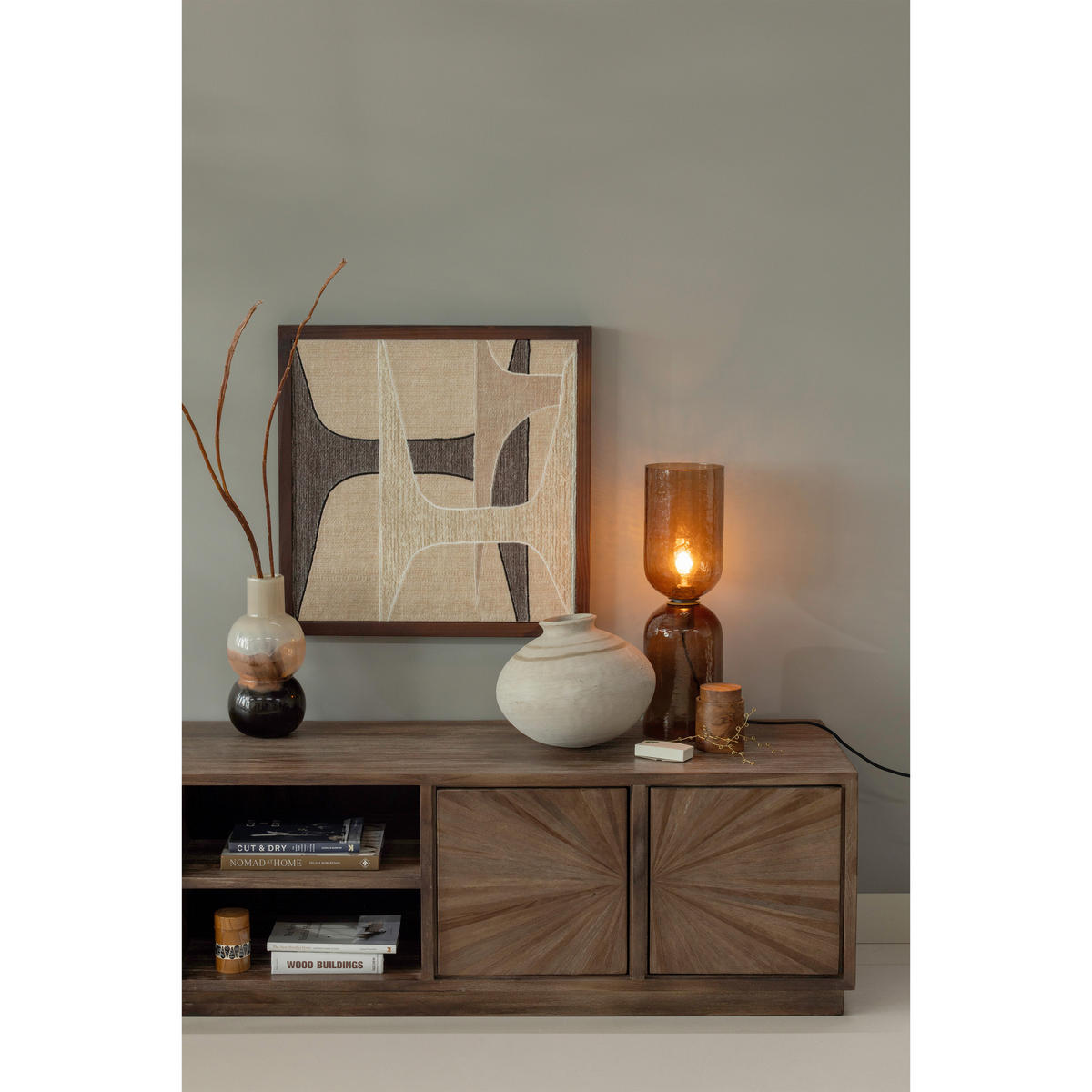 LOWBOARD Sun 200/45/44 cm  stehend  - Braun, Design, Holz (200/45/44cm) - Livetastic