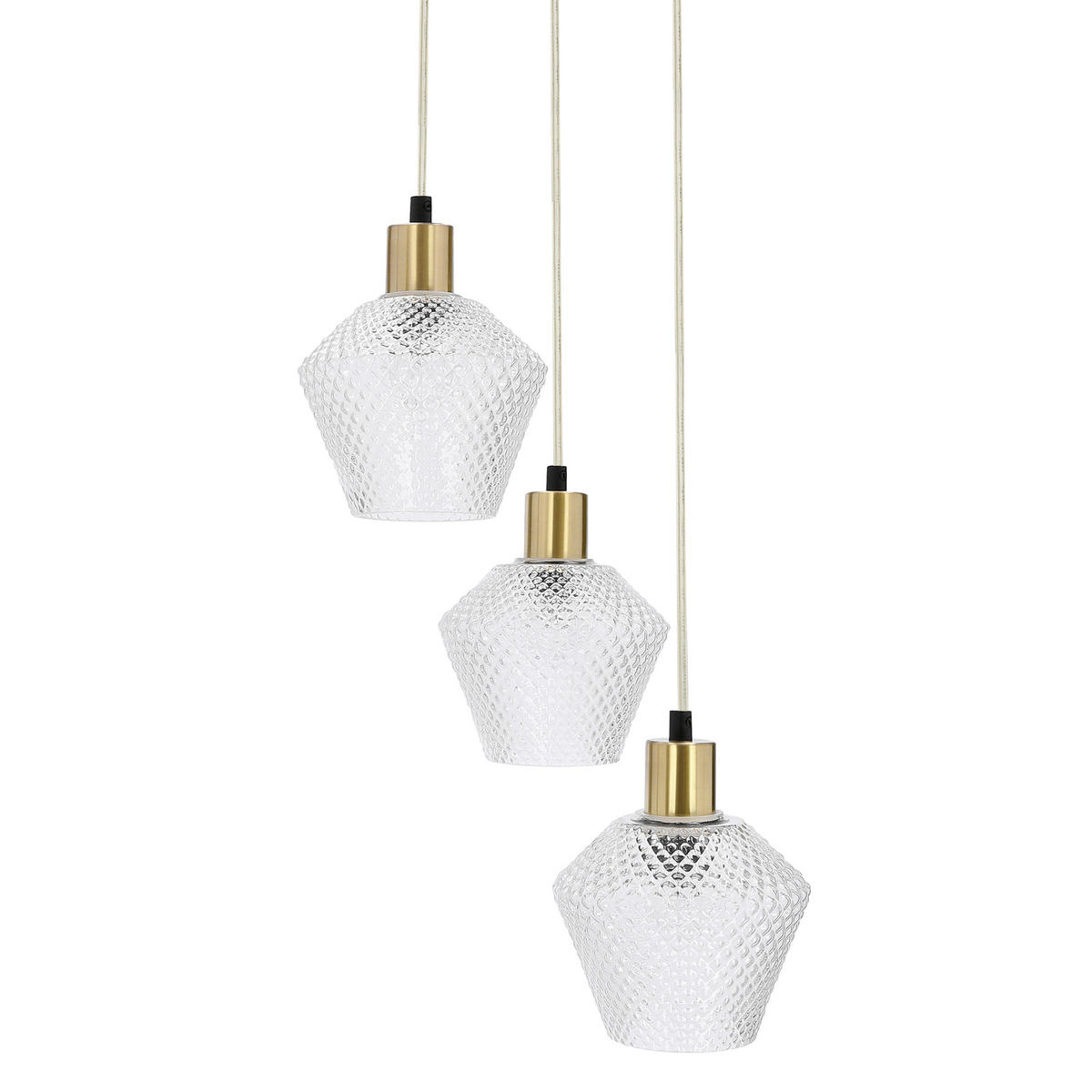 PENDELLEUCHTE 30/30/120 cm  - Transparent/Goldfarben, KONVENTIONELL, Metall (30/30/120cm)