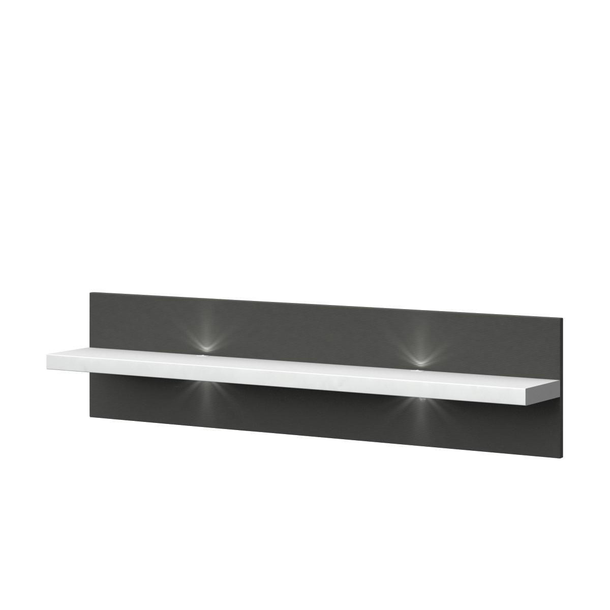 WANDPANEEL Graphitfarben, Weiss Hochglanz  200/32/20 cm  - Weiss Hochglanz/Graphitfarben, Design, Holzwerkstoff (200/32/20cm) - Modante