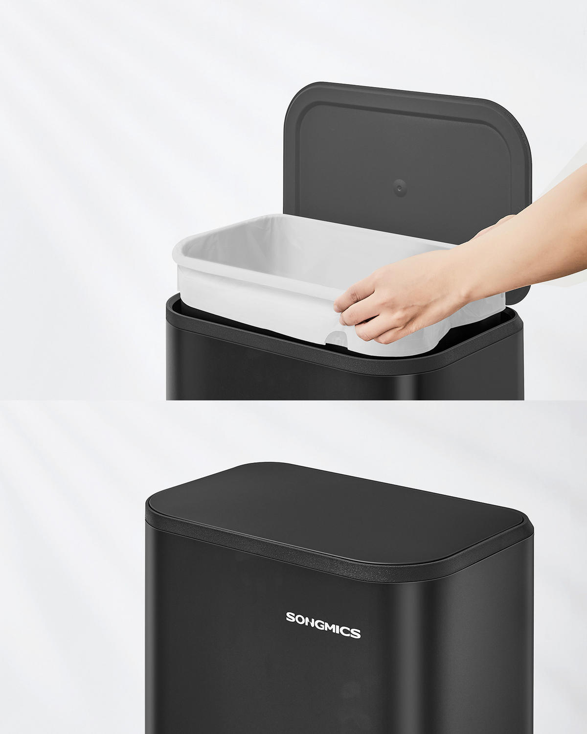 ABFALLSAMMLER 20 l  Metall, Kunststoff  - Schwarz, Basics, Kunststoff/Metall (36,6/42,5/30cm)