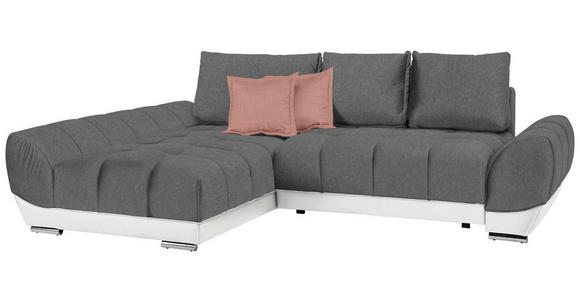 ECKSOFA in Rosa, Weiß, Dunkelgrau  - Dunkelgrau/Rosa, MODERN, Textil/Metall (192/290cm) - Carryhome