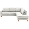 ECKSOFA in Echtleder Weiss  - Eiche Bianco/Weiss, Konventionell, Leder/Holz (257/235cm) - Valdera
