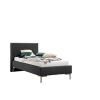 POLSTERBETT 100/200 cm,  in Anthrazit,  - Anthrazit/Silberfarben, MODERN, Textil/Metall (100/200cm) - Livetastic