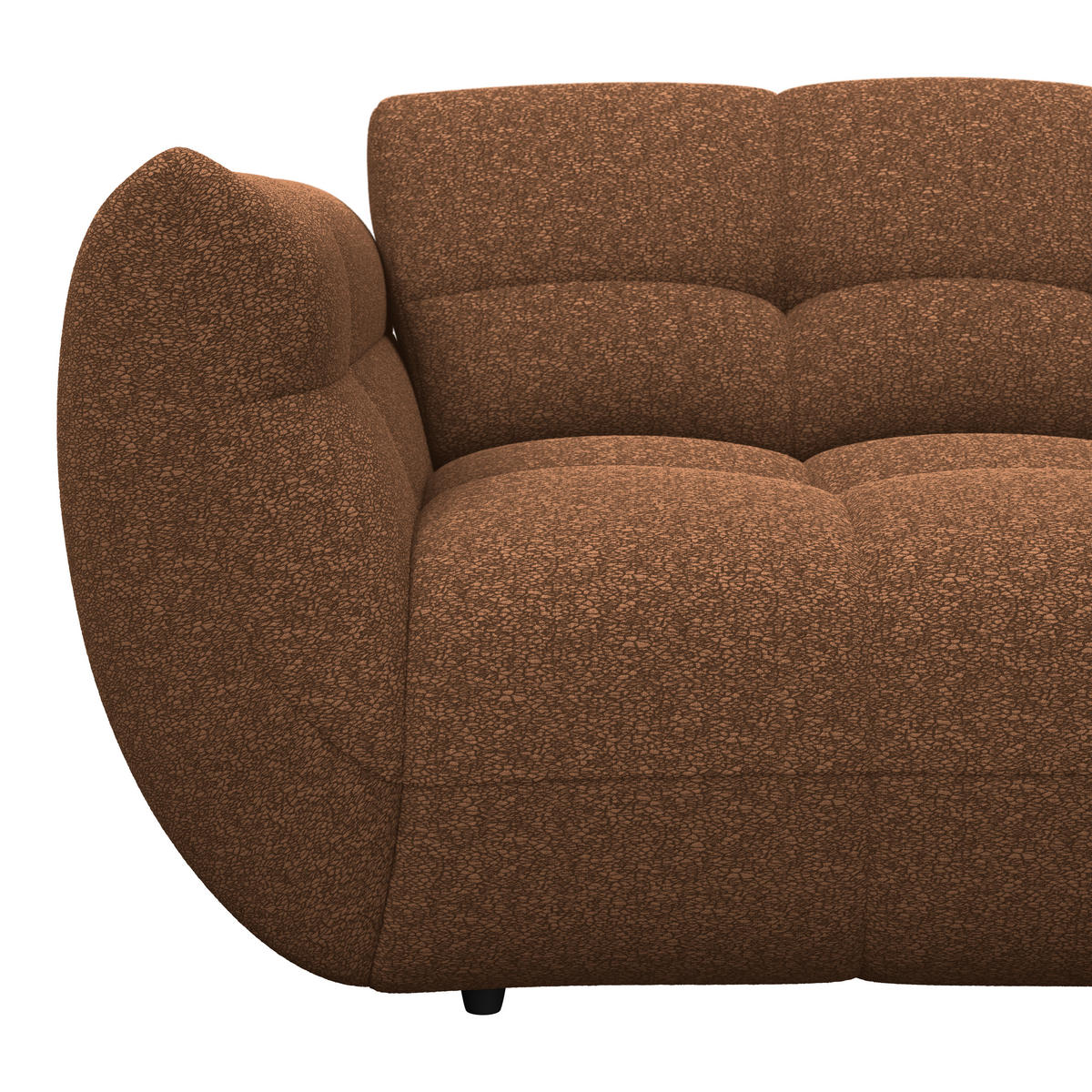 ECKSOFA Chenille Terracotta  - Terracotta/Schwarz, Trend, Kunststoff/Textil (280/178cm) - MID.YOU