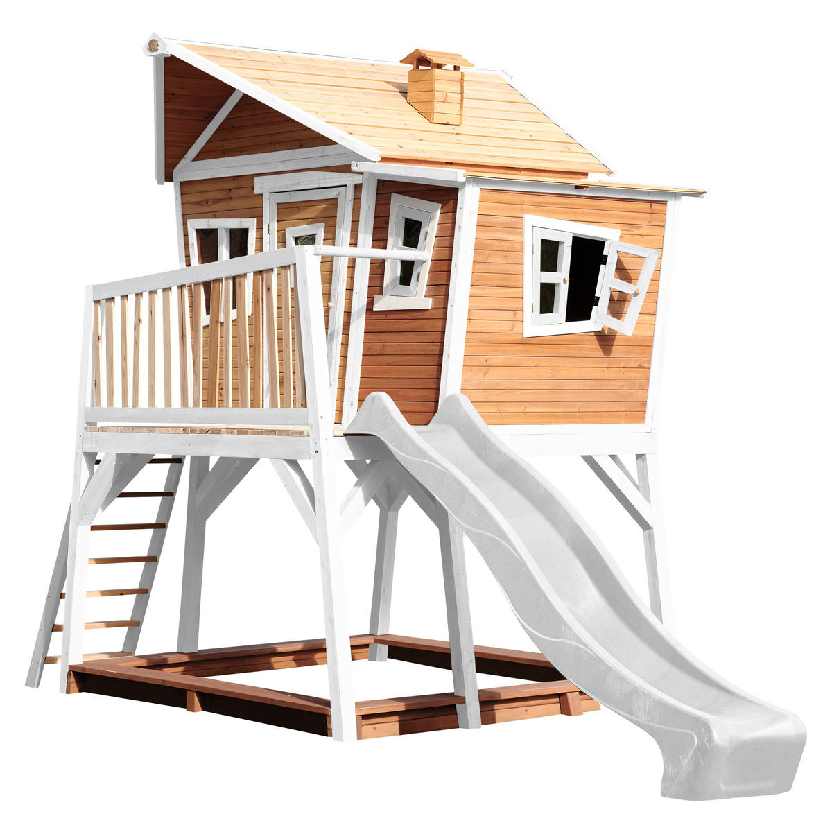 SPIELHAUS MAX 432/288/193 cm  - Braun/Weiß, Basics, Holz/Kunststoff (432/288/193cm) - Ambia Garden