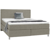 BOXSPRINGBETT 180/200 cm  in Greige  - Chromfarben/Greige, Konventionell, Kunststoff/Textil (180/200cm) - Voleo