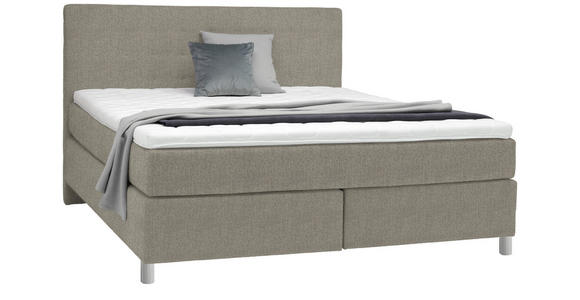 BOXSPRINGBETT 200/200 cm  in Greige  - Chromfarben/Greige, KONVENTIONELL, Kunststoff/Textil (200/200cm) - Voleo